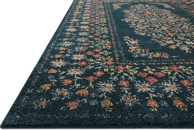 Loloi Rifle Paper Co. Laurel Collection LAU-02 Navy 2'-8" x 8' Runner Rug
