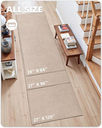 Color&Geometry Hallway Runner Rug 2'x7', Extra Thin Area Rug, Non Slip Kitchen Rug, Washable Laundry Rug Runner, Easy to Clean Floor Carpet Runners for Hallways Entrance Living Room Bedroom, Beige