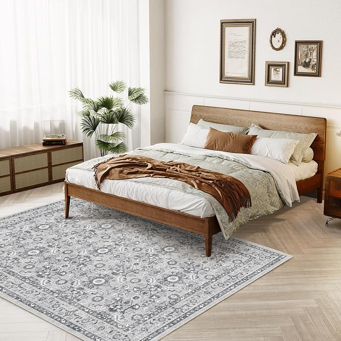 WITSHOCK Living Room Area Rugs 5x7: Soft Non-Slip Backing Washable Rugs Vintage Large Carpet for Bedroom Office Dining Room Kitchen Stain Resistant Home Decor Rug