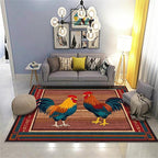 Rustic Rooster Area Rug，6x8ft,The Colorful Rooster Rug in A Farmhouse Style Adds Natural Vitality to Your Home，Soft and Comfortable Easy to Clean Carpet Suitable for Living Room Bedroom Kitchen