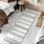 BESTSWEETIE 2x6 Area Rugs for Living Room Washable Moroccan Farmhouse Neutral Geometric Low Pile Non-Slip Soft Print Pattern Rug for Bedroom Kitchen Dining Room Entryway Black/Brown