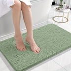 OLANLY Bathroom Rugs 30x18, Extra Soft Absorbent Chenille Bath Rugs, Rubber Backing Quick Dry, Machine Washable Bath Mats for Bathroom Floor, Tub and Shower, Home Decor Accessories, Sage Green