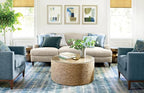 Dash and Albert Paint Chip Wool Area Rug - 2.5' x 8' Runner Blue Graphic Hand Micro Hooked Accent Rug - Durable, High Traffic Areas Hallway, Living Room, Stairs