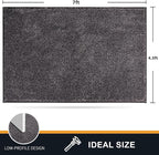 PURRUGS Easy Care Area Rug 4.5ft x 7ft, Non-Slip Washable Entryway Rug, Dog Door Mat, Stain Resistant Accent Rug for Hallway, Living Room, Bedroom and Mudroom, Light Grey-Dark Grey