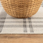 CAMILSON Easy Jute Rug 2x7, Indoor and Outdoor Off-White Runner Rug for Kitchen, Hallway and Entryway, Checkred Boho Woven Design, Easy-Cleaning, Washable Outside Carpet (2 x 7)