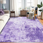 Washable Area Rugs 6'x8' Non-Slip Modern Abstract Soft for Living Room Entryway Bedroom Nursery, Print Pattern, Purple Gray Pink White