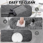Dark Gray Fluffy Rug Plush Carpet for Bedroom Dorm, Non-Slip High Pile Rug, Shag Rug for Playroom Nursery Home Office Decor 9X12 Ft