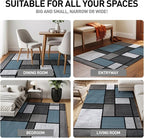 Rugshop Contemporary Modern Boxes for Home Office,Living Room,Bedroom,Kitchen Non Shedding Area Rug 6' 6" X 9' Blue/Gray