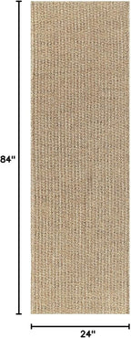 Easy Jute Rugs 2x7 Natural Color Living Room Indoor Outdoor Runner Rug for Farmhouse Patio and Kitchen Rug High Traffic Washable Easy to Clean Solid Boho Woven Design Outside Carpet (2 x 7)