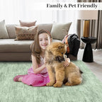 RUGSREAL 6x9 Large Bedroom Rug Christmas Soft Modern Area Rug for Living Room Non-Slip Stain Resistant Abstract Throw Floor Carpet Contemporary Solid Accent Carpet for Dining Room Office, Green