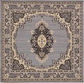 Unique Loom Reza Collection Traditional Persian Style Area Rug, 8' 0" x 8' 0", Gray/Ivory
