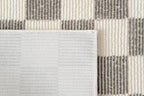 Revival Rugs Gambit 3'x9’ Checkered Rug Machine Washable Runner Rug for Hallway Entryway - 100% Recycled Oeko-TEX Certified, Medium Pile, Gray, Beige
