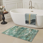 GENIMO 2x3 Rugs for Entryway, Washable Bathroom Kitchen Rugs Non Slip, Modern Abstract Soft Small Area Rug Indoor, Low Pile Throw Carpet, Turquoise