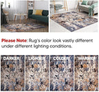 Keen Home Design Area Rugs - 8ft Round Non-Shedding, Abstract Rugs for Kitchen, Living Room, Bedroom, Dining Room, Entryway - Size: 7'10" Square, Multi