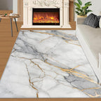 6x8 Abstract Marble Classroom Rugs - White-Marble Playroom Rug, Modern Luxury Carpet Area Rug for Girls Bedroom Kids Room Basement Office Classroom