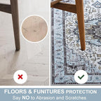 8x10 Large Area Rugs for Living Room, Washable Vintage Rugs-Low Pile Carpet, Non-Slip Soft Distressed Printed Patterns Rugs for Bedroom, Dining Room, Blue