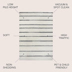 JONATHAN Y Williamsburg Minimalist Stripe Cream/Black Indoor Area Rug, 5x8, Contemporary, Modern, Easy-Cleaning for Living Room, Bedroom, Kitchen, Pet Friendly, Non-Shedding (MOH201D-5)