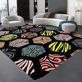 Large Living Room Area Rug 6x9ft,Modern Geometric Rugs, Multicolor Low Pile Farmhouse Carpet, Machine Washable & Non-Slip Non-Shedding for Classroom, Bedroom & Dorm