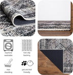 Keen Home Design 2x12 Rug - Machine Washable Runner Rug with Non-Slip Backing, Ideal for Hallway, Entryway, Kitchen, Laundry Room - Vintage, Easy Clean, Durable, Low Pile - (2'6" x 12')