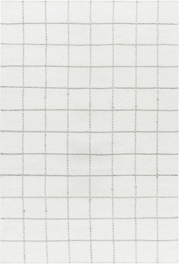 Mark&Day Wool Rugs, 5x7 Ishaq Cottage Off-White Area Rug, White Silver Carpet for Living Room, Bedroom or Kitchen (5' x 7'6")