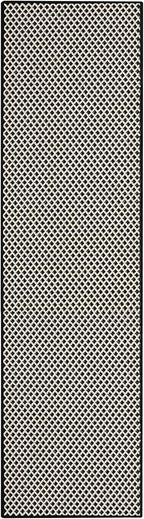Nourison Home Courtyard Black White 2' x 6' Area Rug - Easy Clean, Non Shedding, Bed Room, Living Room, Dining Room, Kitchen (6' Runner)