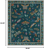 Lahome Insect Washable Rugs 8x10, Soft 8x10 Area Rugs for Living Room, Non Slip Bedroom Rug Under Bed Ultra-Thin Large Carpet for Dining Room Office Playroom(8'x10',Dark Green)