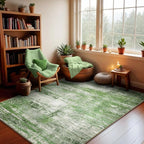Abstract 4x6 Area Rug for Living Room Dining Room Entryway Sage Green