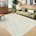 Washable Area Rug 8x10 - Large Sage Green Boho Rugs for Living Room Soft Abstract Bedroom Rug Ultra-Thin Modern Rainbow Carpet Rug for Dining Room Nursery Room Home Decor