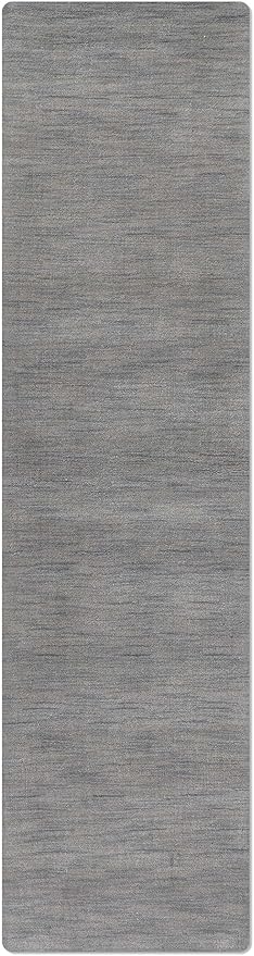 Hand Knotted Loom Wool ECO-Friendly Area Rugs - 2'6''x10', Runner, Light Blue Color, Solid Plain Design, High Pile Thick Handmade Anti Skid Rugs for Living Room (L00111)