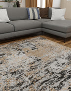 Rugs.com Leipzig Collection Rug – 5 Ft Square Beige Low-Pile Rug Perfect for Living Rooms, Kitchens, Entryways