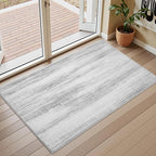PADOOR Modern Abstract Entryway Rug - 2x3 Washable Rugs Non-Slip Door Mat, Ultra Soft Low Pile Floor Rugs Doormat for Entrance Front Door Indoor Grey