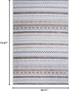 Alfa Rich 4x6 Beige Gray Washable Area Rugs for Living Room Bedroom Kitchen Cotton Decor Rug