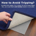 KOZYFLY Washable Area Rug 6x9 ft Rubber Backed Non Slip Rugs for Living Room Braided Cotton Bedroom Rug Woven Office Rugs Indoor Floor Carpets for Dining Bedroom Living Room, Royal Blue/Navy