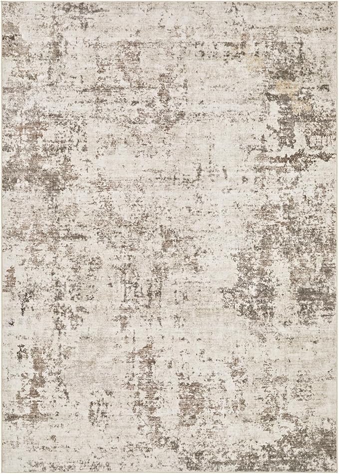 6x9 Area Rug Living Room Rugs - Washable Neutral Modern Abstract Soft Thin Large Rug Indoor Floor No Slip Rug Carpet for Bedroom Under Dining Table Home Office Decor - Dark Brown
