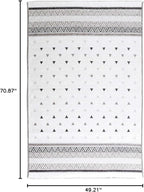 Alfa Rich 4x6 Gray Off White Washable Area Rugs for Living Room Bedroom Kitchen Dining Cotton Rug
