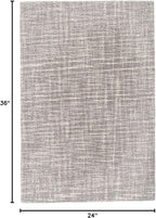 Dash and Albert Crosshatch Wool Area Rug - 2' x 3' Dove Grey Solid Hand Micro Hooked Accent Rug - Durable, High Traffic Areas Bedroom, Hallway, Stairs