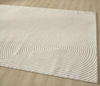 Abani Cream Area Rug 9' x 12' for Living Room, Bedroom - Zen Reiki Circles Pattern - Durable & Easy to Clean