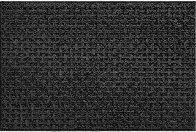 DEXI Front Entryway Door Mat Non Slip 32x48, Washable Entry Way Mats Inside Entrance Low Profile, Welcome Doormat Dirt Trapper for House Floor Home Porter Hall Backdoor Area, Dark Grey