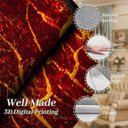 Visual Illusion Lava Area Rug, 5x6ft, 3D Red Flame Volcanic Rock Carpet for Living Room, Fade Resistant Absorbent Floor Mat, No Crease Foldable Soft Low Pile Rugs for Bedside Hallway