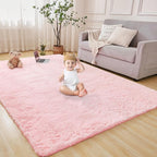 Andency 6x9 Area Rugs Pink,Large Shag Fluffy Soft Shaggy Rugs for Living Room Bedroom, Non-Slip Thick Plush Carpet for Kids Girls and Boys, Dorm Nursery Home Decor Aesthetic