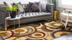 Unique Loom Barista Collection Area Rug - Kona (9' x 12' Rectangle, Beige/ Black)