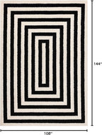 Abani Casa CAS120A Contemporary Black and Ivory Rectangular Area Rug