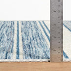 Dash & Albert Ellington Stripe Blue Machine Washable Rug, 6 X 9 Feet, Blue Stripe Pattern