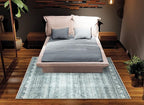 Bloom Rugs Caria Washable Non-Slip 4x6 Rug - Teal/Ivory Geometric Area Rug for Living Room, Bedroom, Dining Room, and Kitchen - Exact Size: 4' x 6'