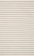 Home Conservatory Ladder Stripe Grey/Ivory Handwoven Wool 5 X 8 Feet, Grey/Ivory Stripe Pattern