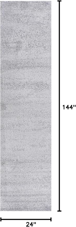 Eyely UES100K-212 Supersoft Haze Solid Low-Pile Indoor Runner Rug, Coastal, Bohemian, Minimalist, Classic, Casual for Bedroom,Kitchen,Living Room,Non Shedding,Easy-Washing, Gray, 2 X 12