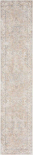 Nourison Home Astra Machine Washable Beige 2'2" x 8' Area Rug - Easy Clean, Non Shedding, Bed Room, Living Room, Dining Room, Kitchen (8' Runner)