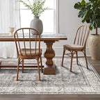 LUMI 4x6 Washable Area Rug for Living Room, Ultra Soft Traditional Vintage Rugs Non Slip with Rubber Backing, Low Profile, High Traffic, Stain Resistant Carpets, Ideal for Bedroom, Dining Room