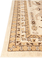 Unique Loom Taftan Collection Border Geometric Tribal Inspired Design Area Rug (9' 10 x 13' 0 Rectangular, Ivory/ Tan)