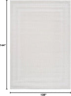 CAMILSON Micro Loop Rug 9x12 Modern Luxury Bordered Large Area Rugs Soft High and Low Pile Stain Resistant Easy-Cleaning Non-Shedding for Living Room Office Indoor Carpet (9 x 12 / White)